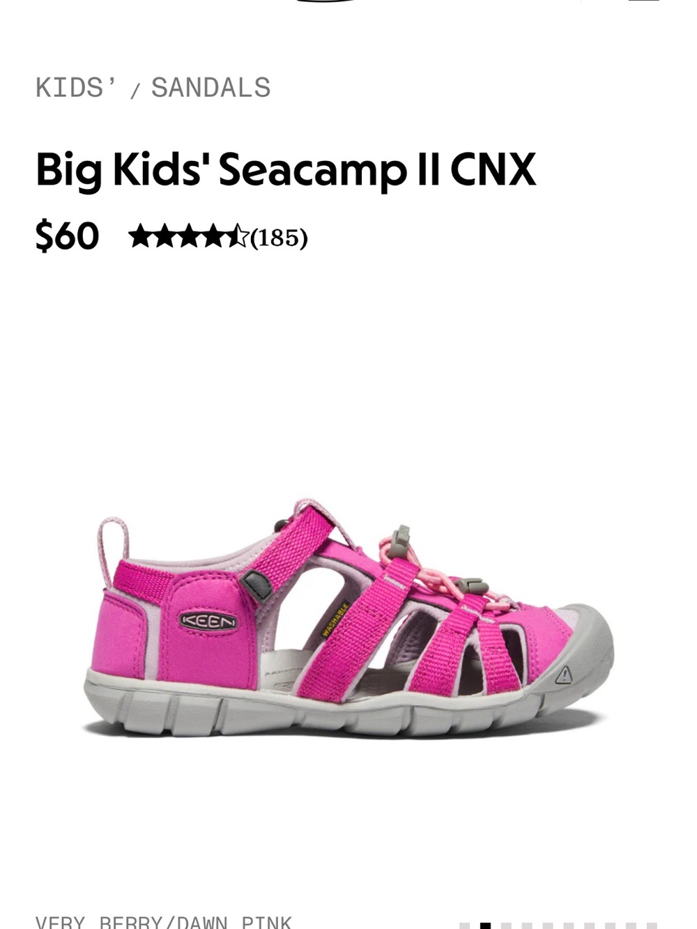 Keen Kids Hot Pink Closed-Toe Outdoor Sandals